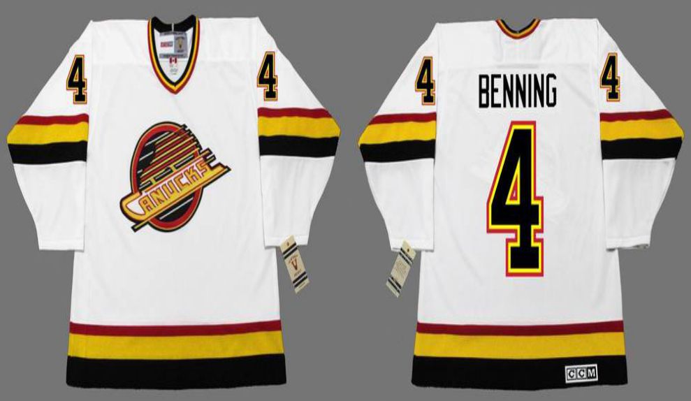 2019 Men Vancouver Canucks #4 Benning White CCM NHL jerseys->vancouver canucks->NHL Jersey